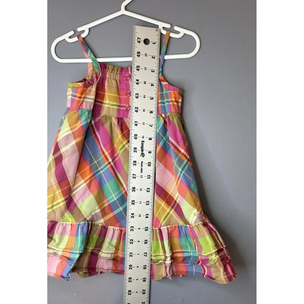 Janie and Jack Sundress Girls 12-18 Months Madras Plaid Tiered Ruffle Bow Cotton
